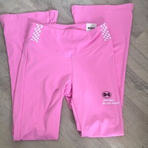 Victoria Secrets- High-Rise Pink Flared Leggings with Racing Detail